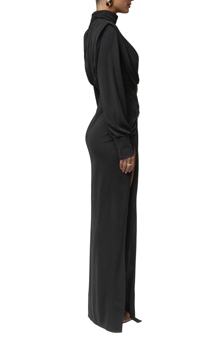 JLUXLABEL Radiance Long Sleeve Gown, Alternate, color, Black