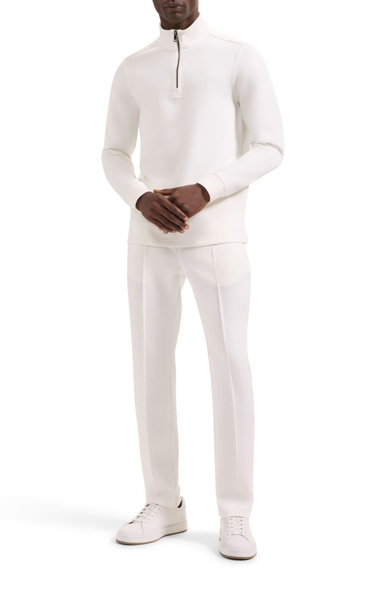 Bugatchi Soft Touch Quarter Zip Sweatshirt, Alternate, color, Chalk