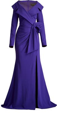Tadashi Shoji Portrait Collar Long Sleeve Sheath Gown