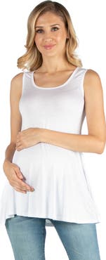 24seven Comfort Apparel Maternity Scoop Neck Sleeveless Tank Top