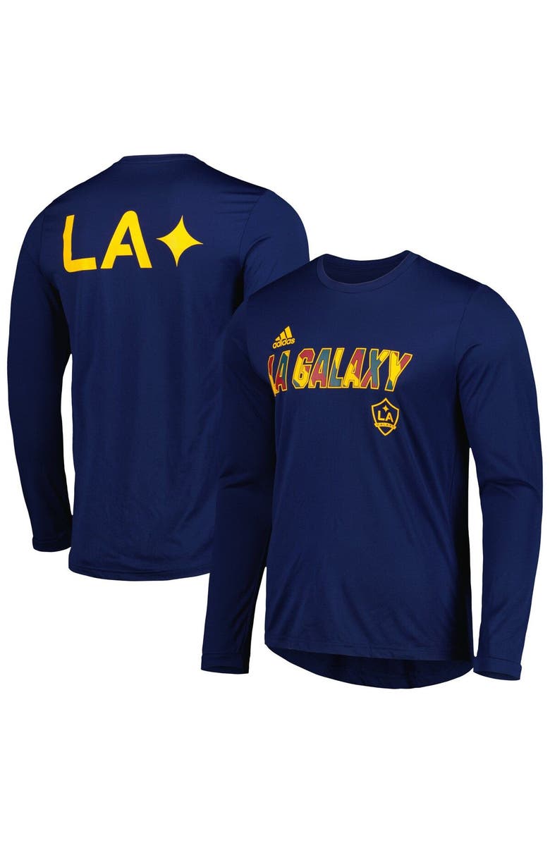 adidas Men's adidas Navy LA Galaxy Jersey Hook AEROREADY Long Sleeve T-Shirt, Main, color, Navy