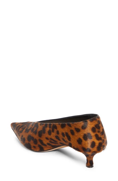 Le Monde Beryl Babouche Genuine Calf Hair Kitten Heel Pump In Brown