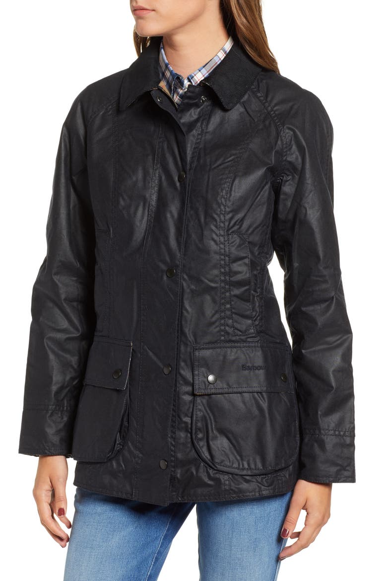 Beadnell Waxed Cotton Jacket, Alternate, color, NAVY