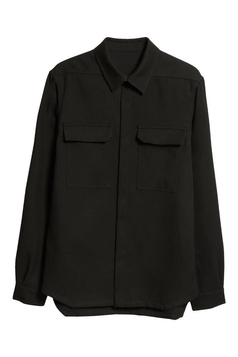 Wool Button-Up Shirt, Alternate, color, BLACK
