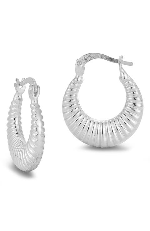 Ribbed Hoop Earrings