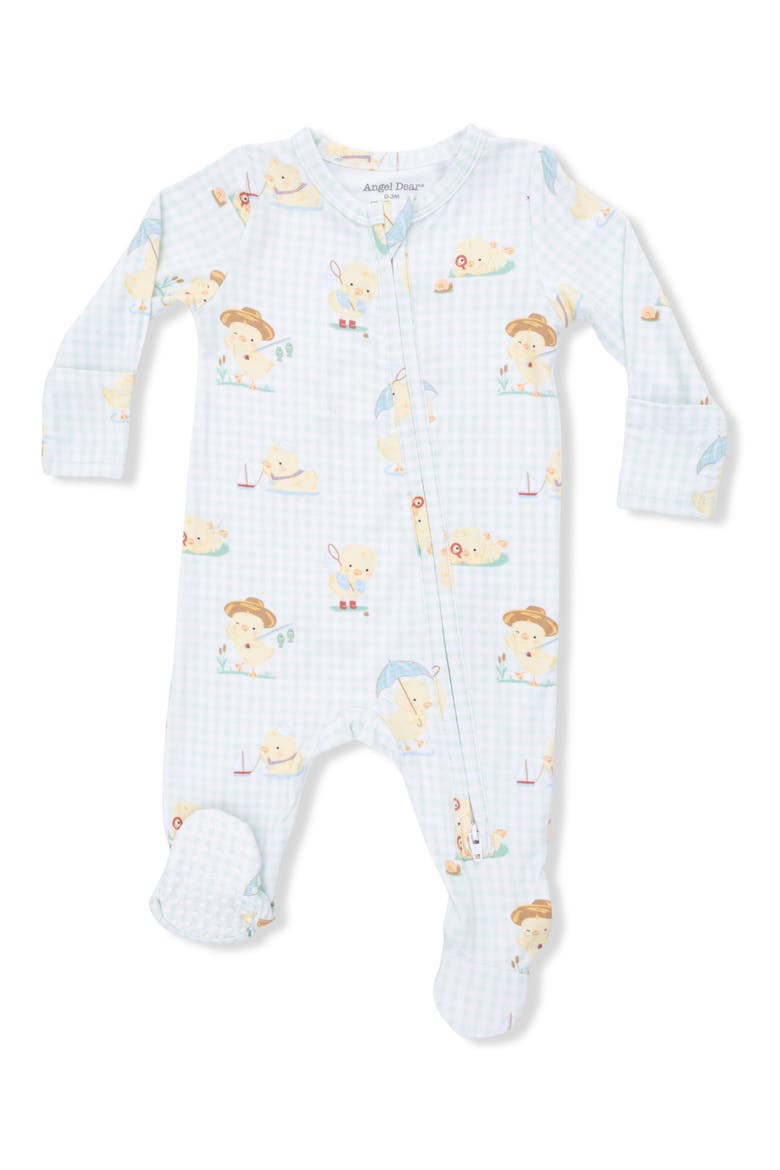 Spring Ducklings Footie, Main, color, GREEN
