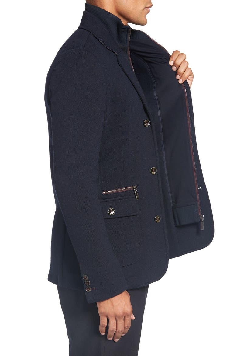 'Dom' Extra Trim Fit Jersey Blazer with Removable Bib, Alternate, color, NAVY