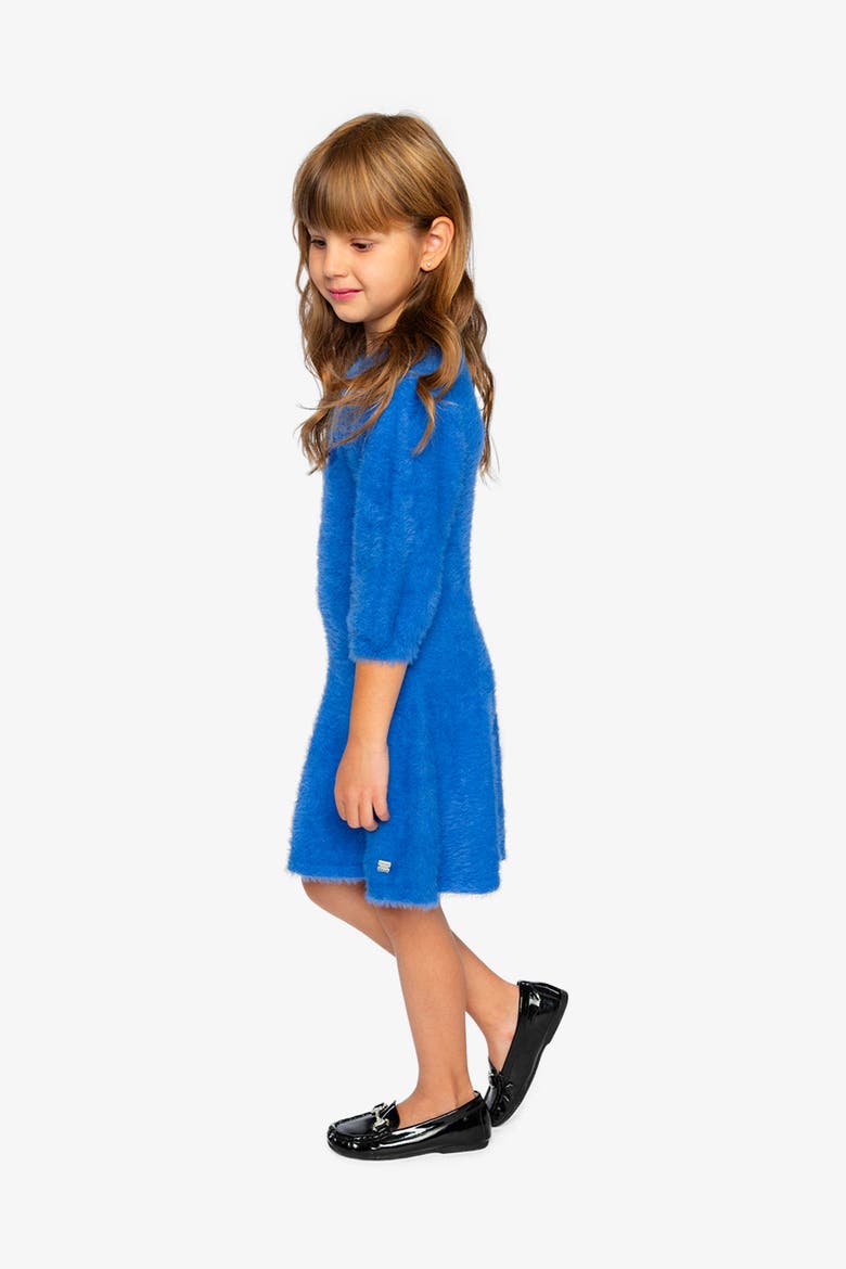 Floral Jacquard Sequin Pleated Knitted Dress, Alternate, color, Royal Blue
