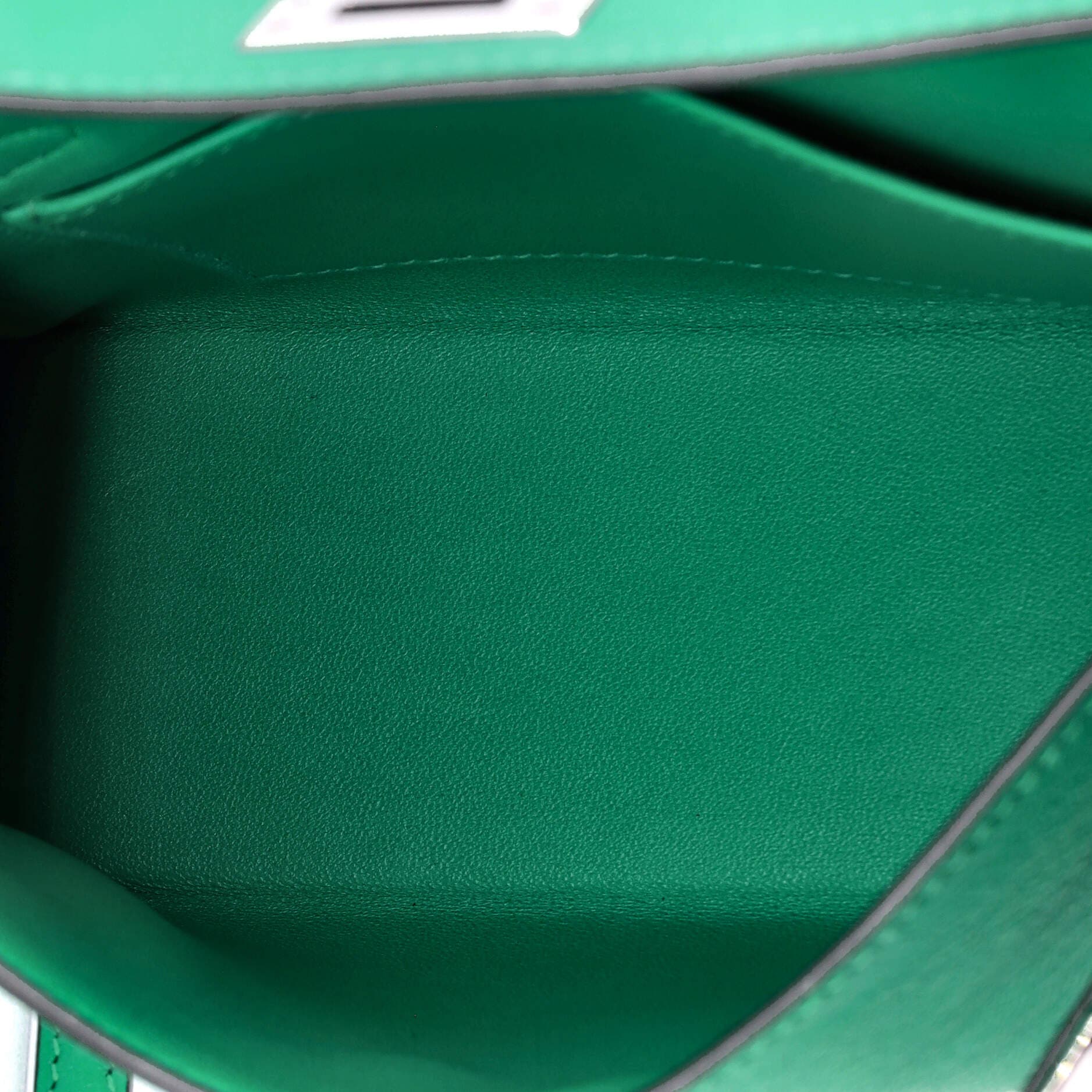 Pre-Owned Hermes Kelly Mini II Bag Green Chevre Mysore with Palladium Hardware 20, Alternate, color, Menthe