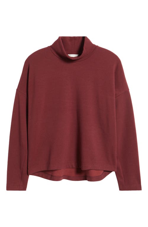 Caslonr Caslon(r) Drop Shoulder Turtleneck Sweatshirt In Burgundy