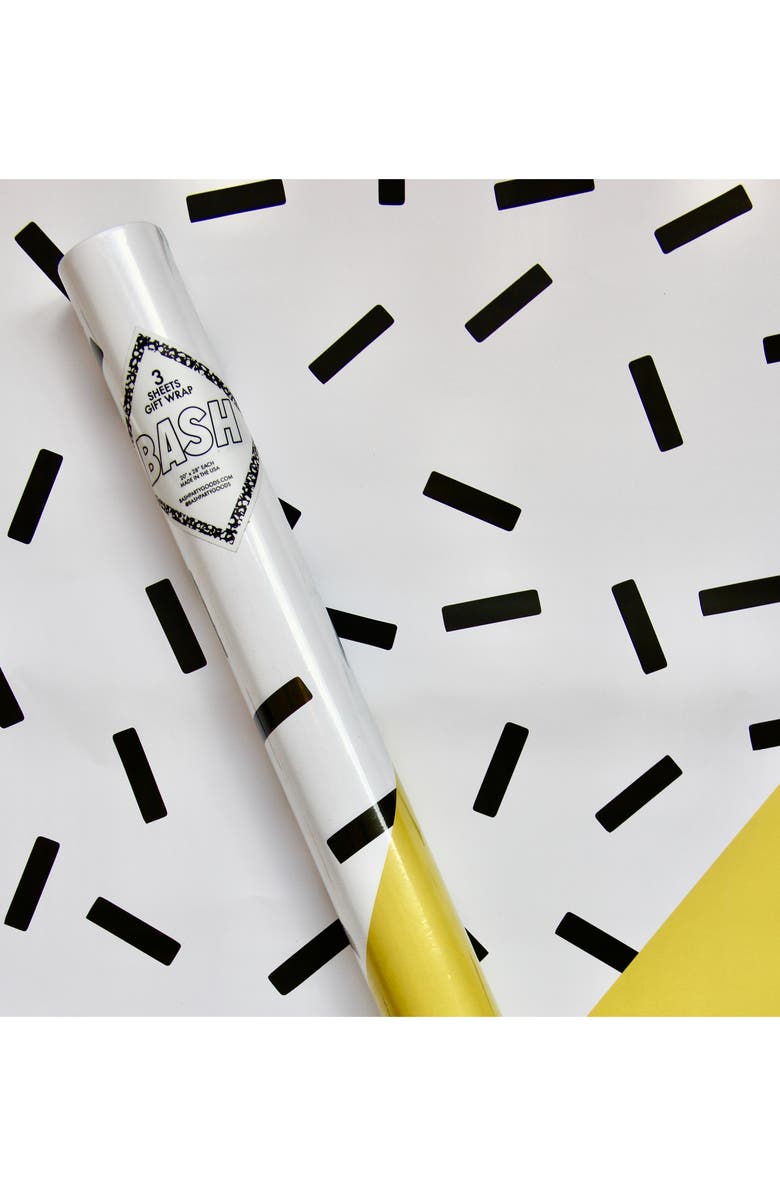 BASH PARTY GOODS Yellow Sprinkle Gift Wrap, Alternate, color, 