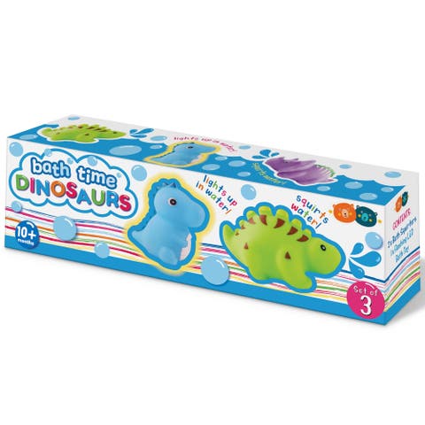 Bath Time Dinosaurs, 3 Piece Sensory Toy Set, Toddlers and Kid 9mo+
