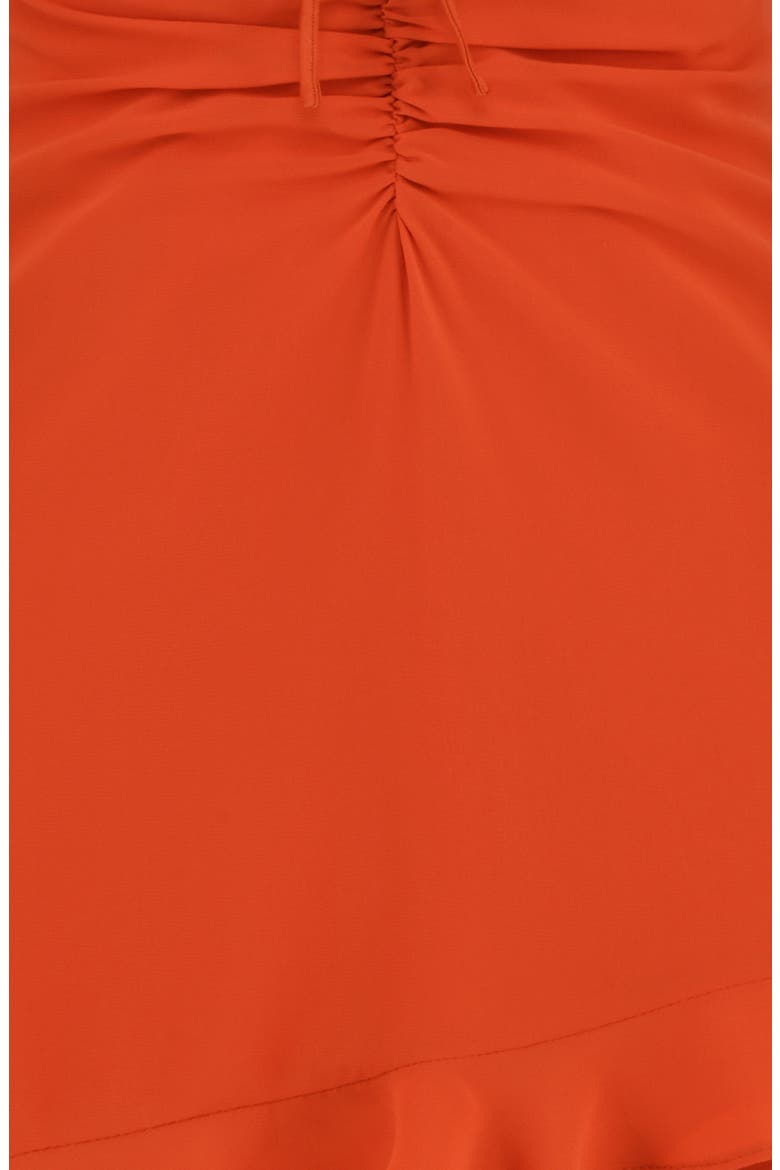 Lace-Up Cutout Long Sleeve Cocktail Minidress, Alternate, color, AMBER