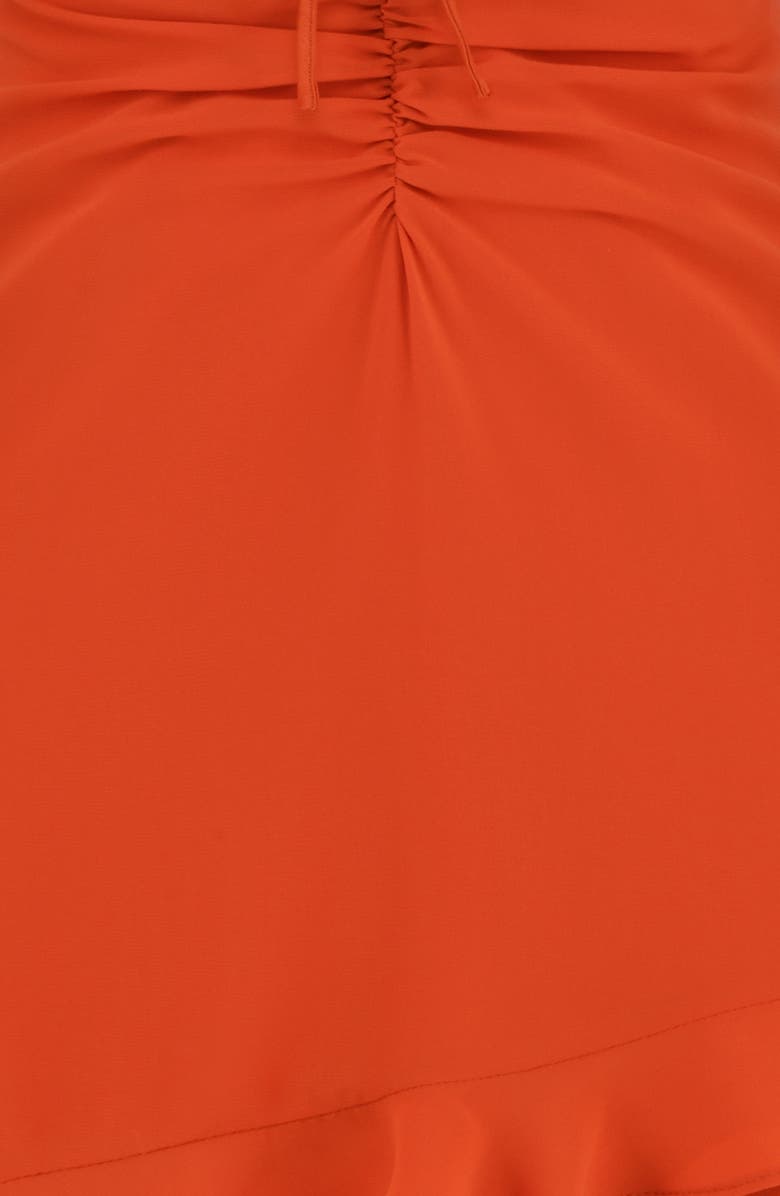 Mistress Rocks Lace-Up Cutout Long Sleeve Cocktail Minidress, Alternate, color, Amber