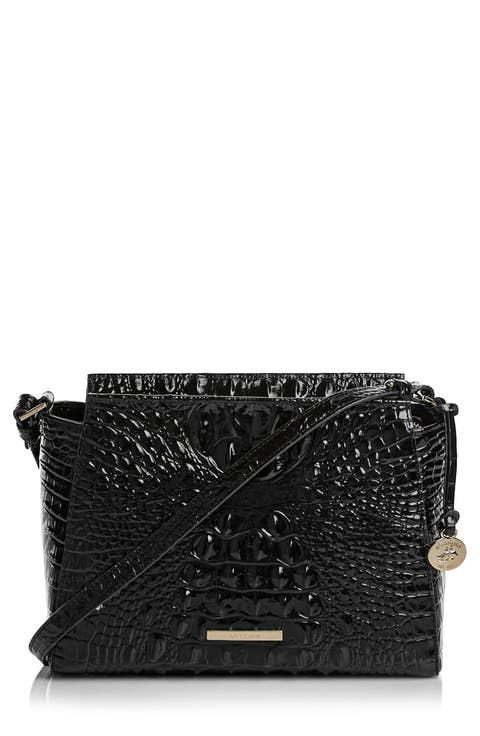 Hillary Croc Embossed Leather Crossbody Bag