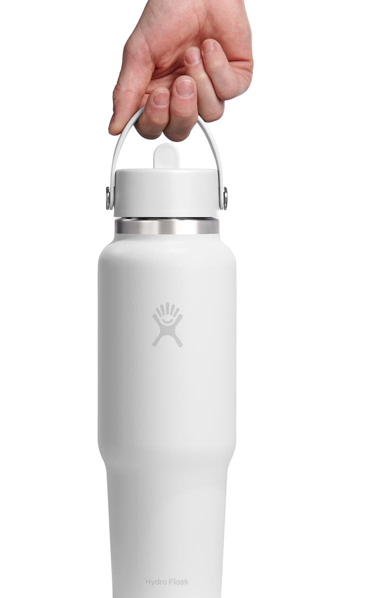 Hydro Flask 40-Ounce Wide Mouth with Flex Straw Cap, Alternate, color, White