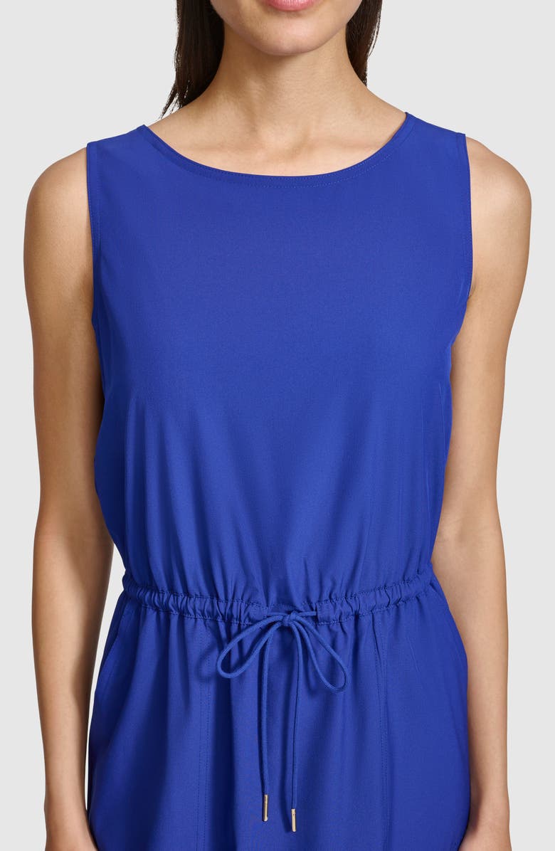 Calvin Klein Commuter Sleeveless Drawstring Waist Sheath Dress, Alternate, color, Ultramarine
