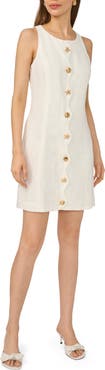 Halogen® Shell Button Front A-Line Dress