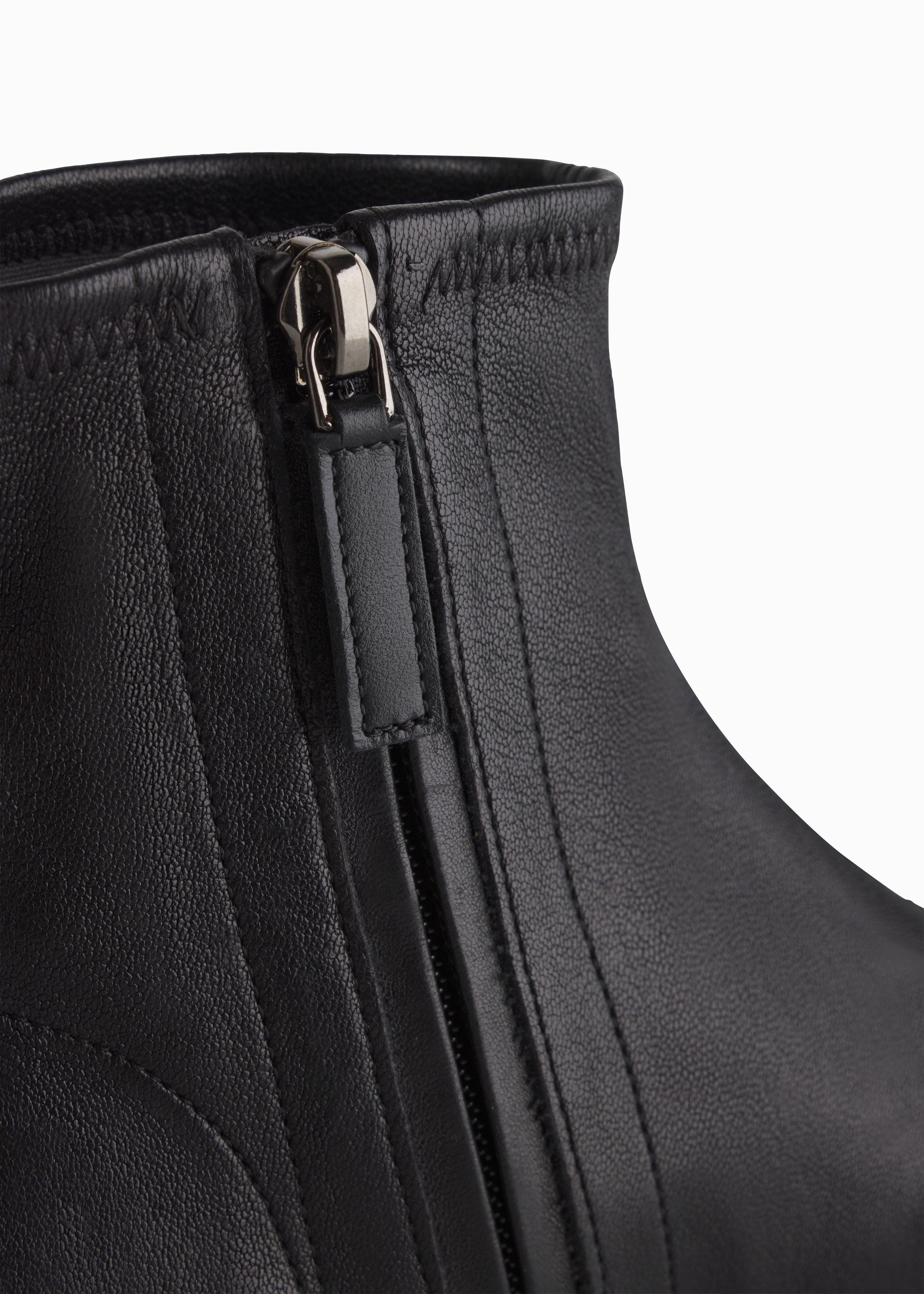 CO Round Toe Stretch Leather Bootie, Alternate, color, Black