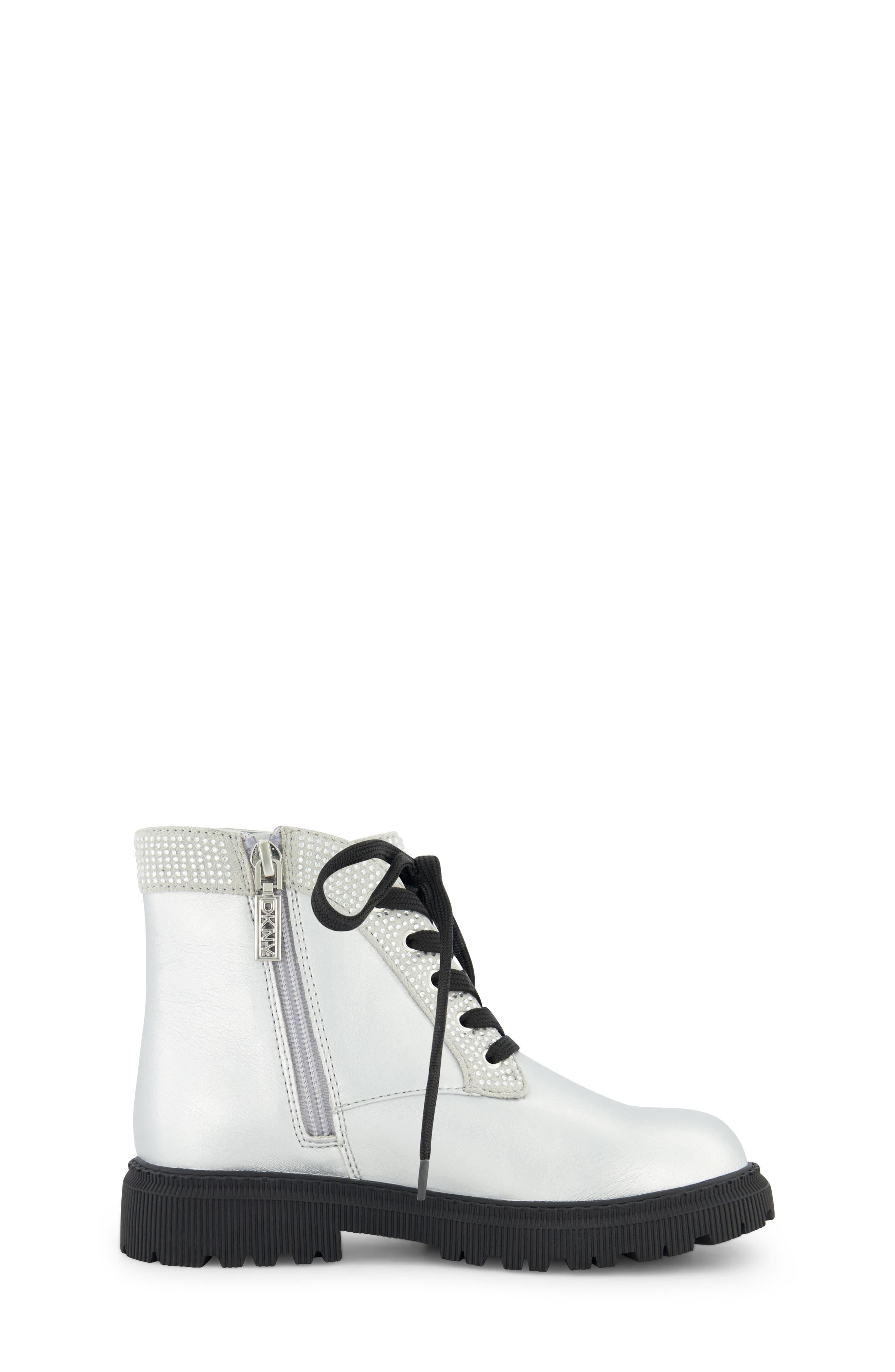 DKNY Kids' Ava Arlyn Crystal Combat Boot, Alternate, color, 