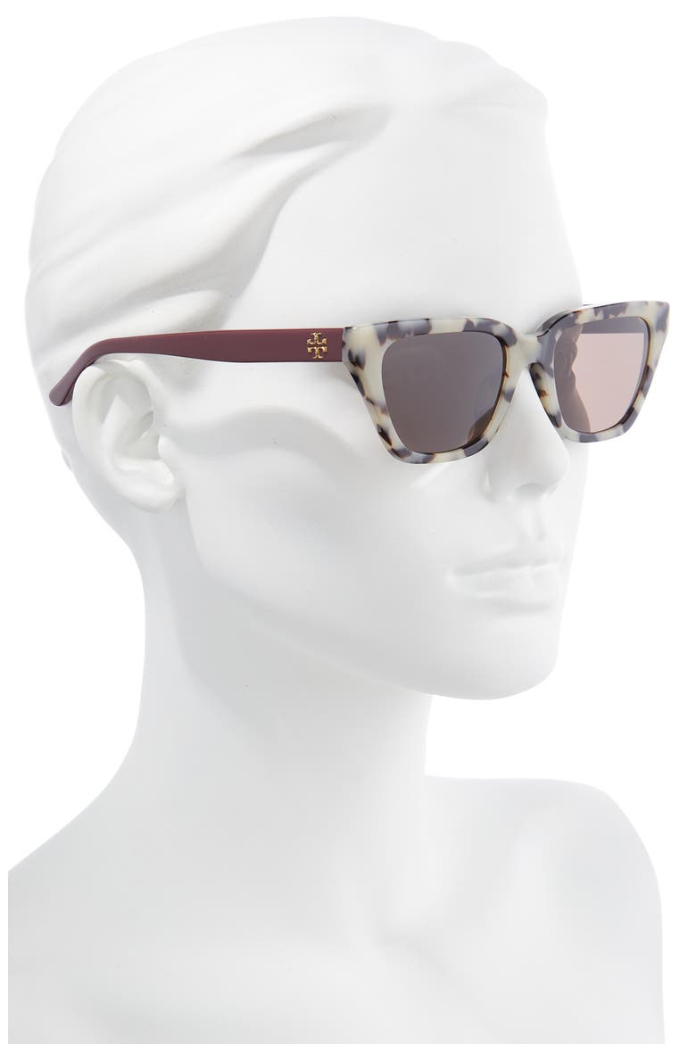 53mm Cat Eye Sunglasses, Alternate, color, GREY TORT/ SOLID BROWN