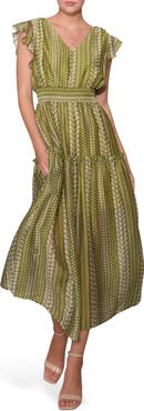 MELLODAY Flutter Sleeve Maxi Dress