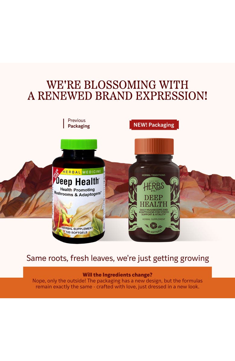 Herbs Etc. Deep Health Adaptogen & Immune Support Softgels, 120 Count, Alternate, color, NO COLOR