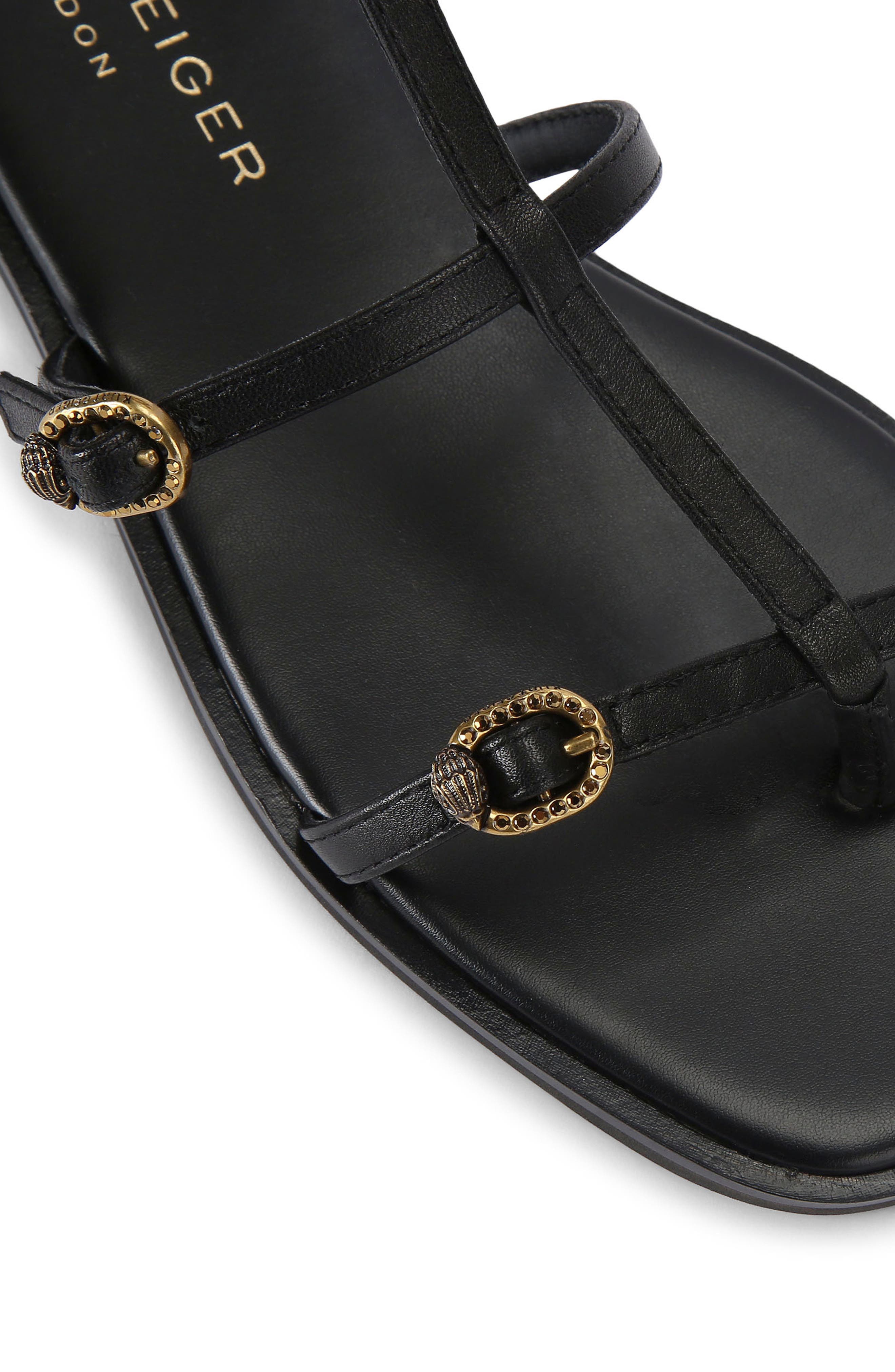 Kurt Geiger London Regent Buckle Embellished Gladiator Sandal, Alternate, color, 