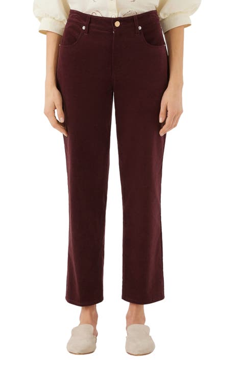 Stretch Corduroy Ankle Pants