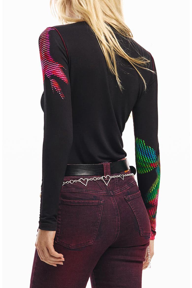 Floral T-Shirt, Alternate, color, BLACK