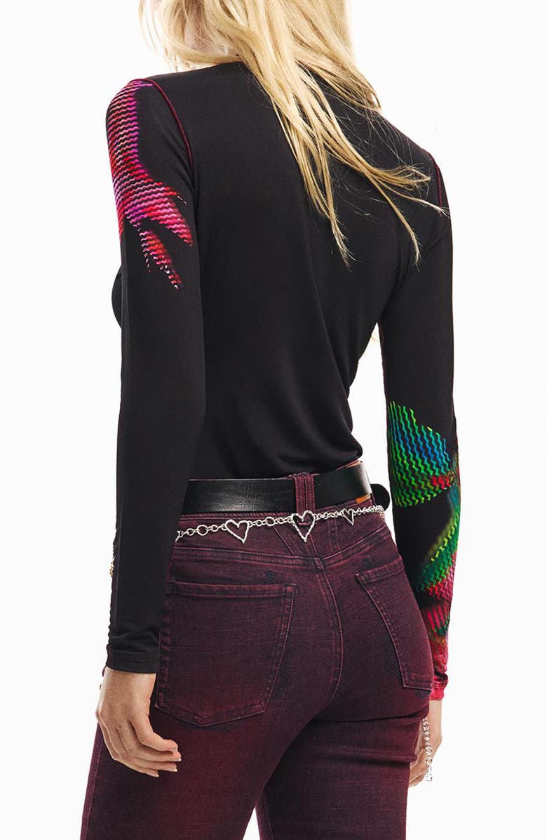 Desigual Floral T-Shirt, Alternate, color, Black