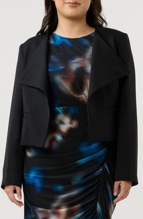 Eboni Crepe Crop Jacket (Plus)