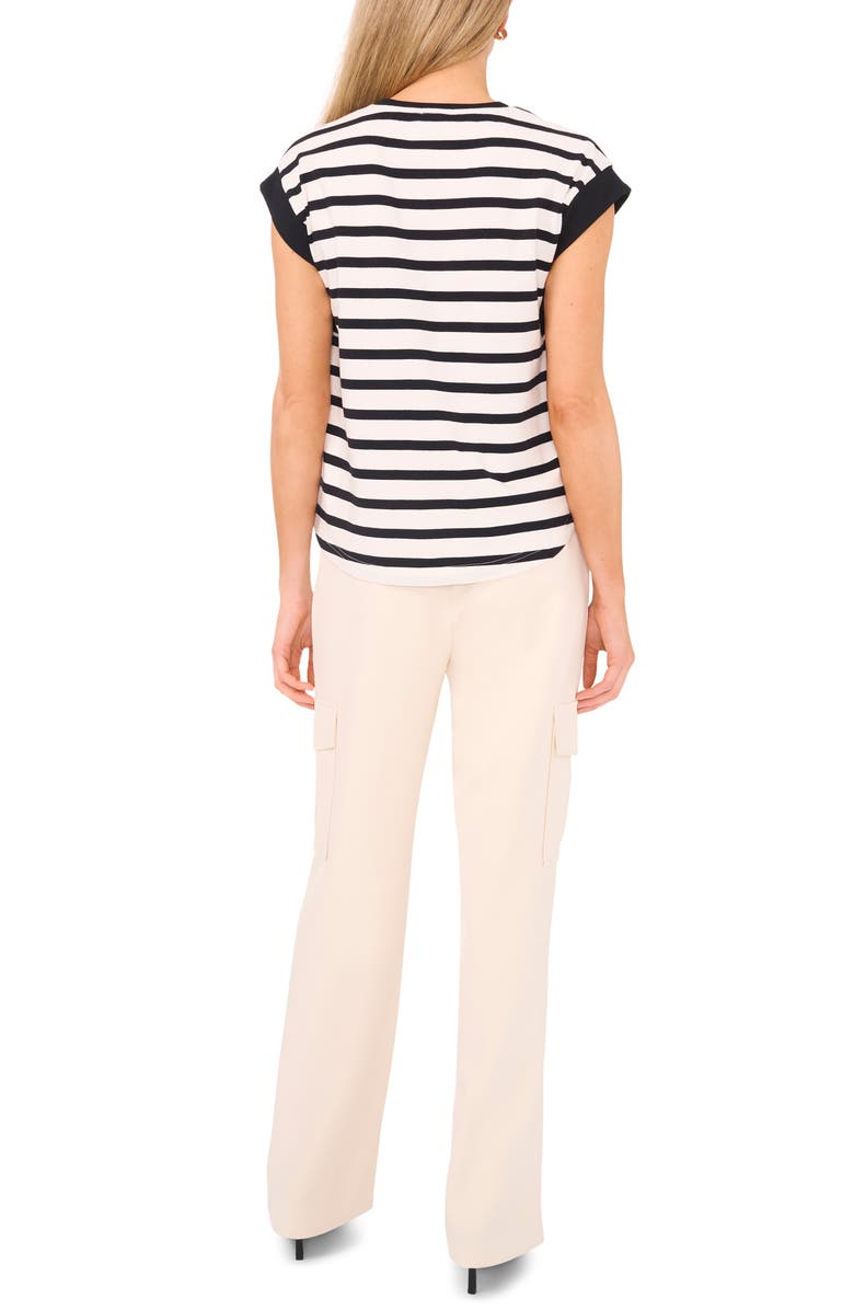 Halogen<sup>®</sup> V-Neck Extended Sleeve Stretch Cotton Top, Alternate, color, 