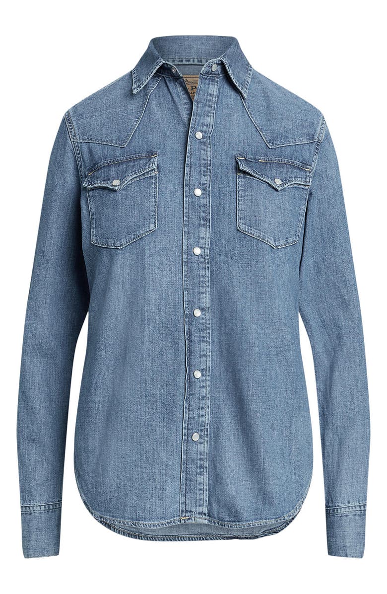 Polo Ralph Lauren Western Denim Snap-Up Shirt, Alternate, color, 