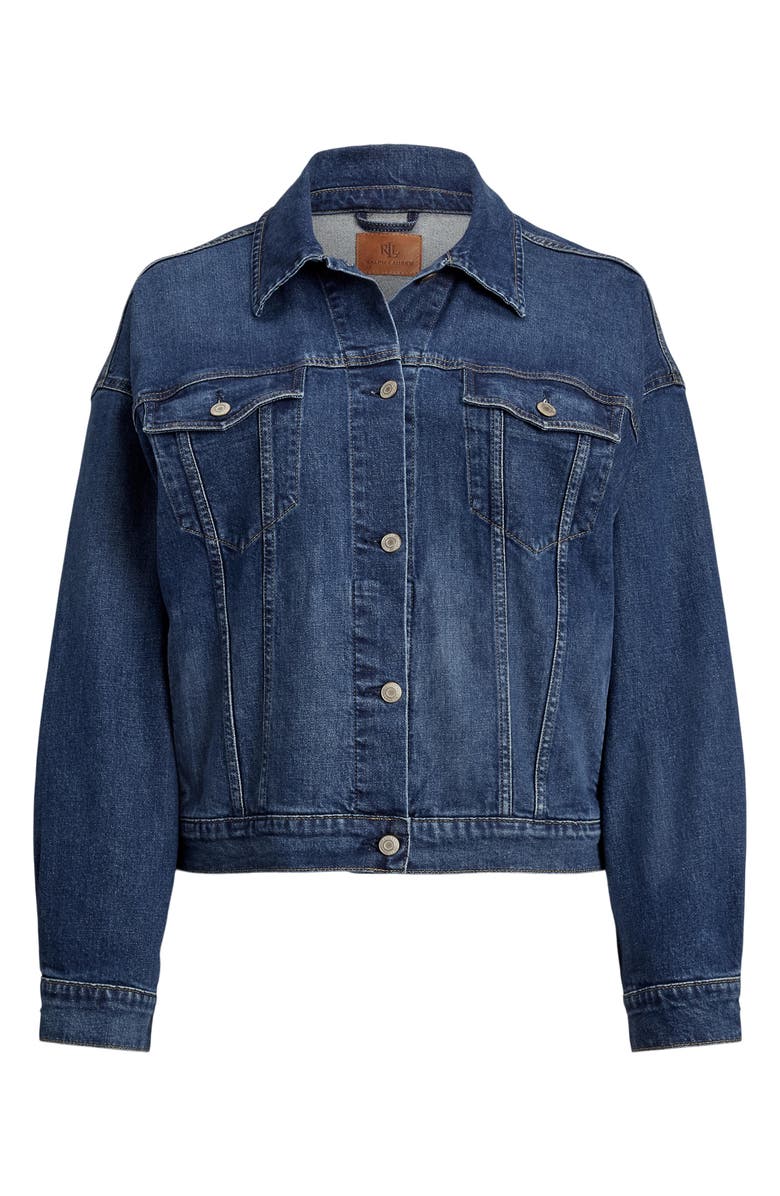 Lauren Ralph Lauren Macmey Denim Trucker Jacket, Alternate, color, Atecco Wash