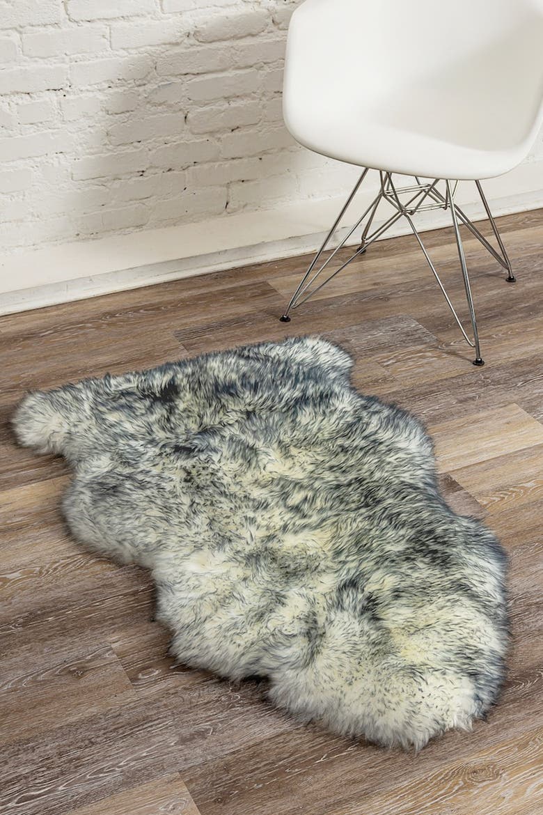 Milan Genuine Sheepskin Shearling Throw 24" x 36" - Grey Mist, Alternate, color, GREY MIST