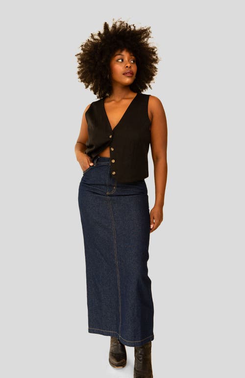 Whimsy + Row Bowie Vest in Black Tencel  product