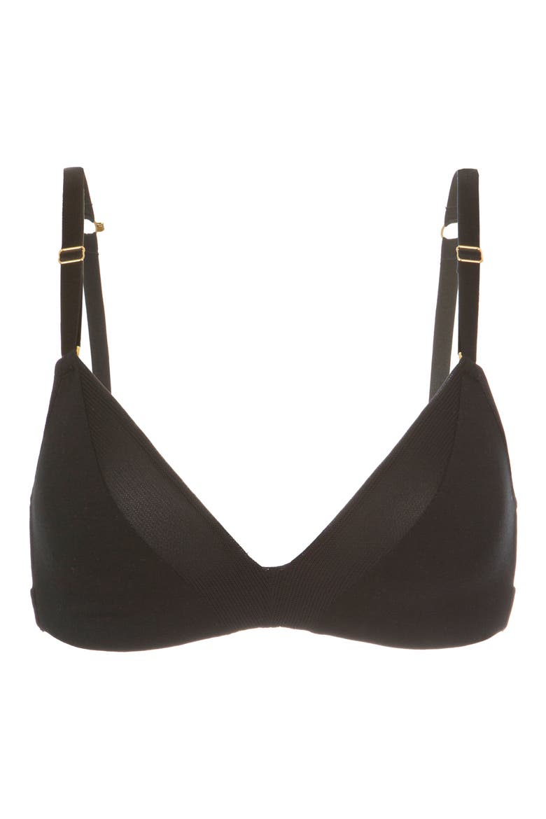 The All-Day Deep V No-Wire Bra, Alternate, color, JET BLACK