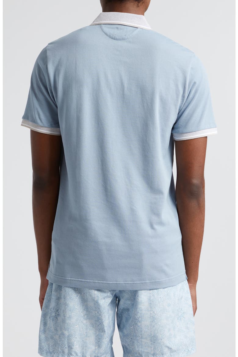Tipped Piqué Cotton Polo, Alternate, color, BABY BLUE
