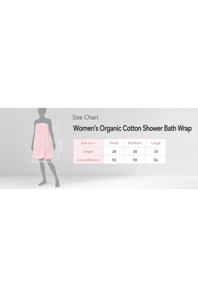 Women's GOTS Certified Organic Cotton Shower Bath Wrap, Alternate, color, Gray
