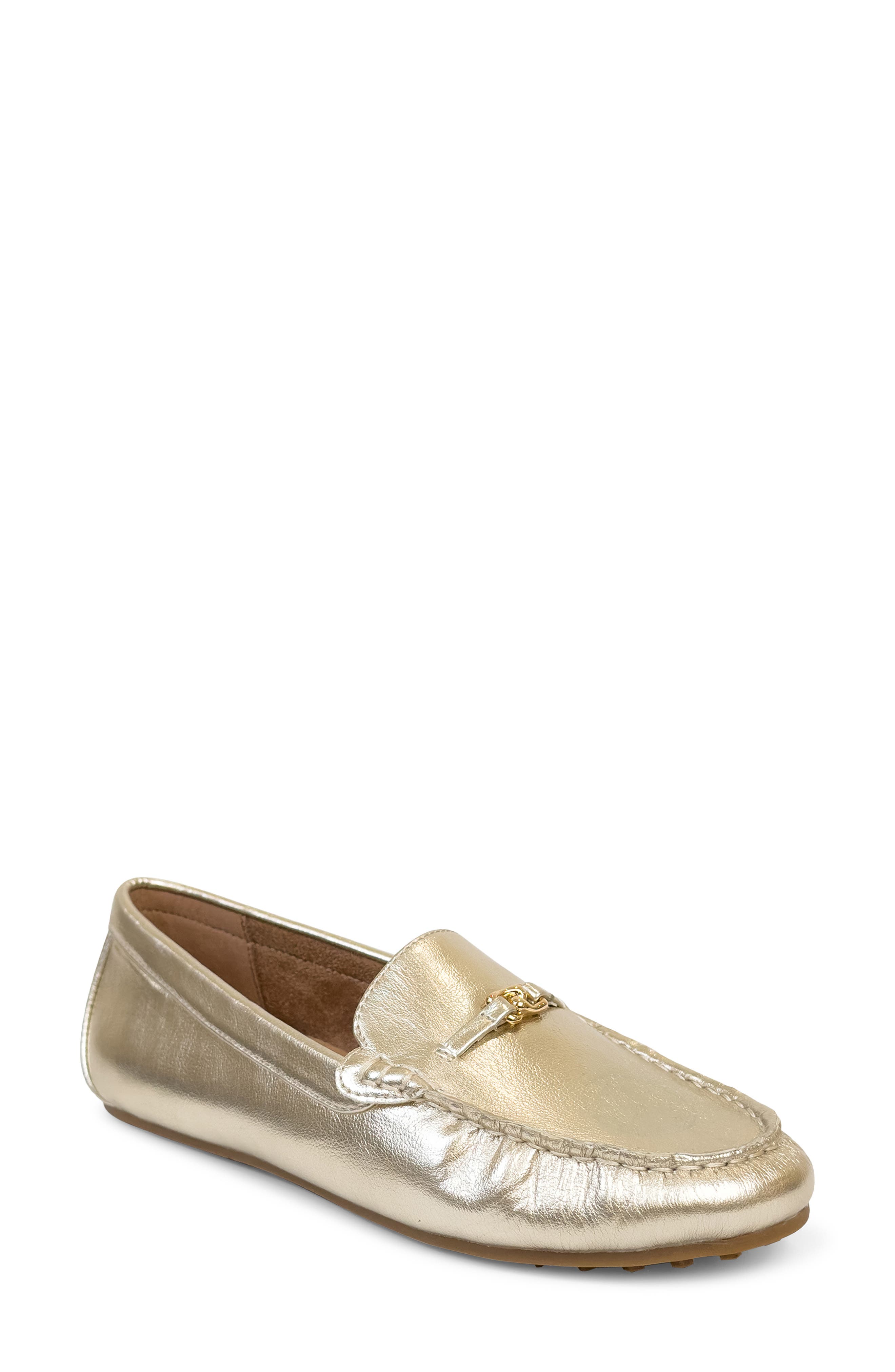Aerosoles Drita Metallic Bit Loafer, Main, color, Soft Gold Faux Leather