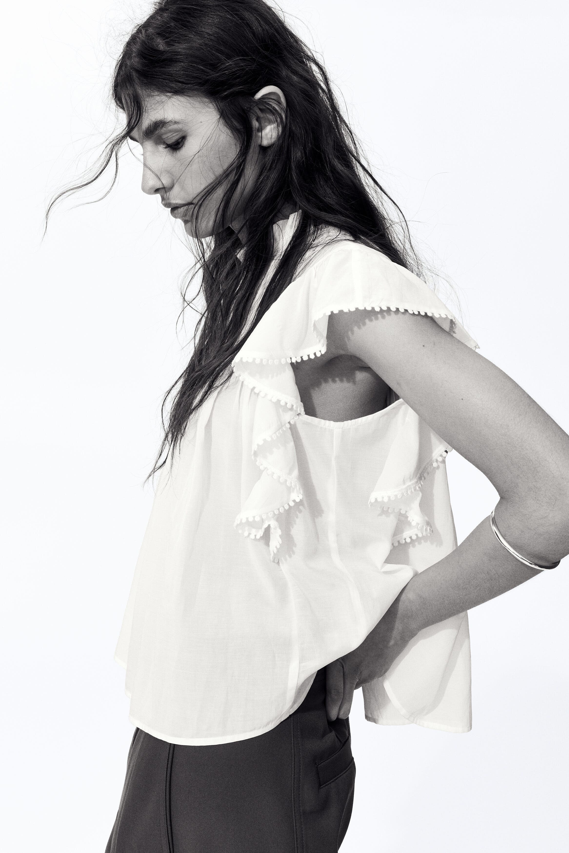 Frill-trimmed Blouse - image 2