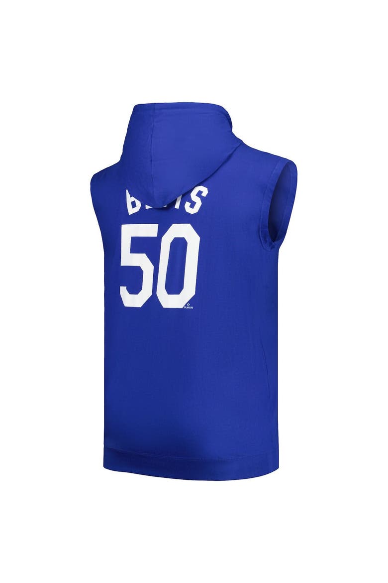 Men's Fanatics Branded Mookie Betts Royal Los Angeles Dodgers Name & Number Muscle Tank Hoodie, Alternate, color, Royal
