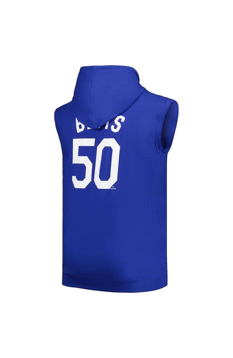 FANATICS Men's Fanatics Branded Mookie Betts Royal Los Angeles Dodgers Name & Number Muscle Tank Hoodie, Alternate, color, 