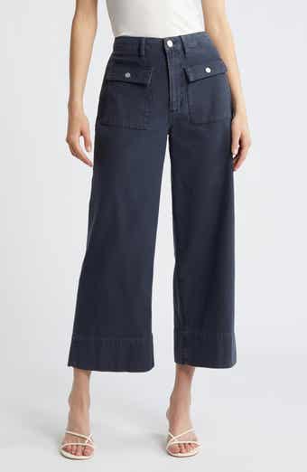 FRAME The '70s Patch Pocket Ankle Wide Leg Twill Pants