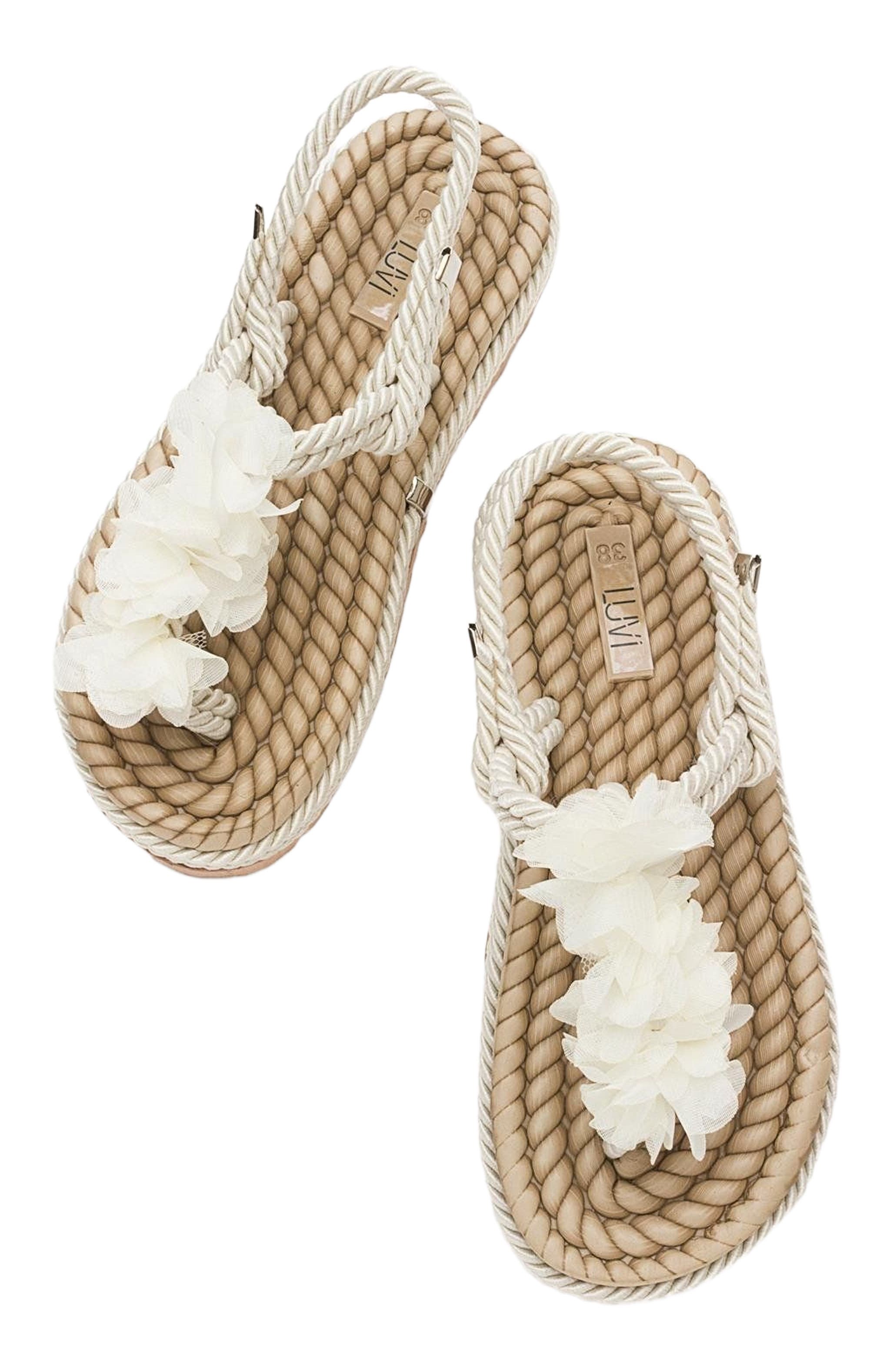 SANTRA Lace-Up Thong Sandals, Alternate, color, Beige Faux Leather