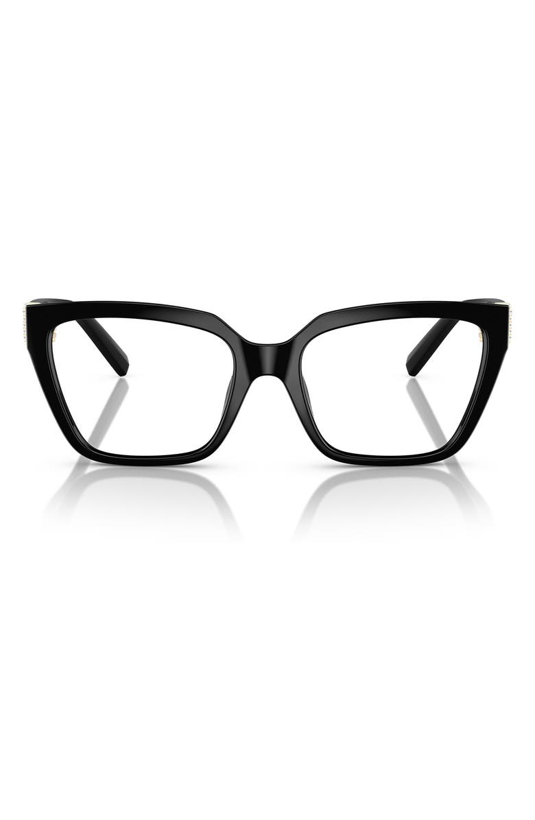 Tiffany & Co. 54mm Square Optical Glasses, Main, color, Black
