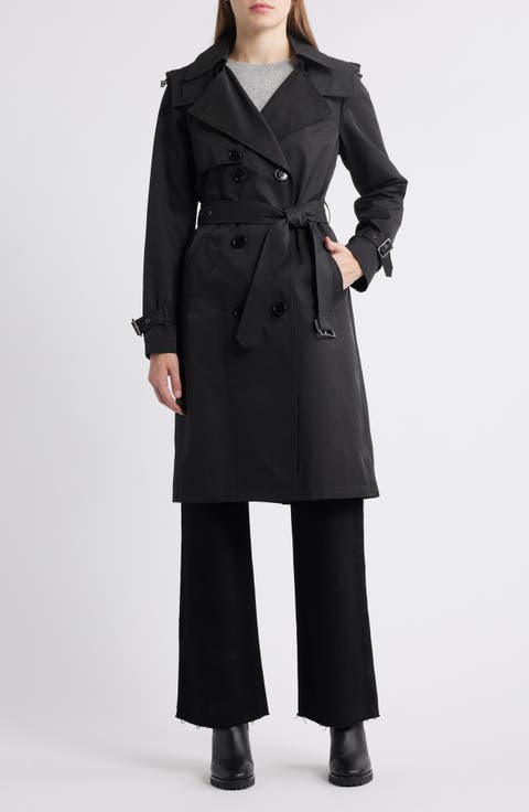 Water Resistant Hooded Trench Coat