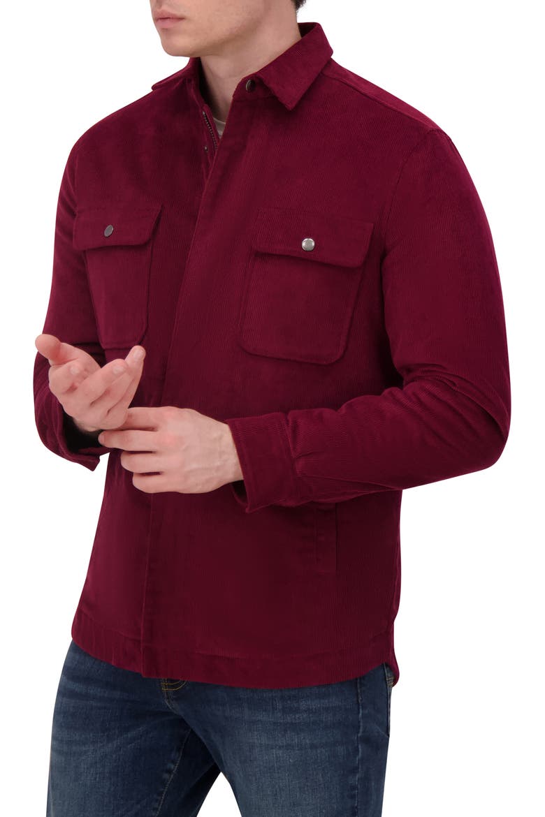 Corduroy Shirt Jacket, Alternate, color, BURGUNDY