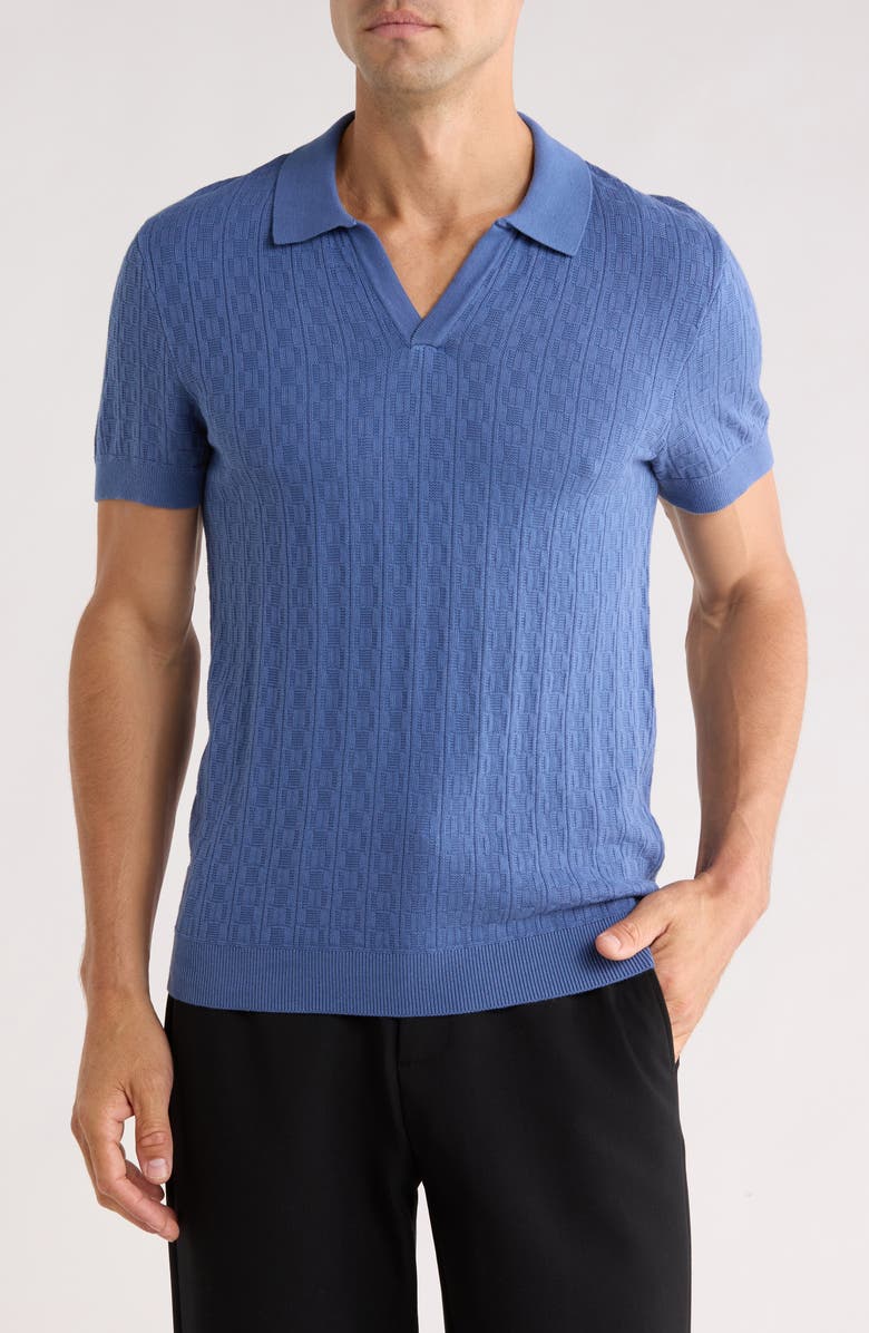 Bonobos One Fit Knit Polo, Main, color, Blue Texture
